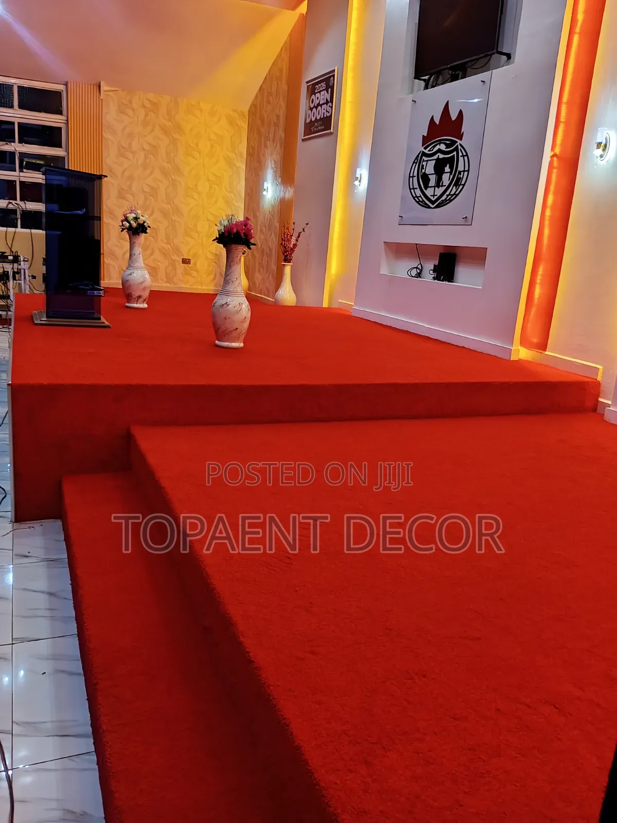 Praise and Worship Area Durable Red Church Altar Floor Carpets