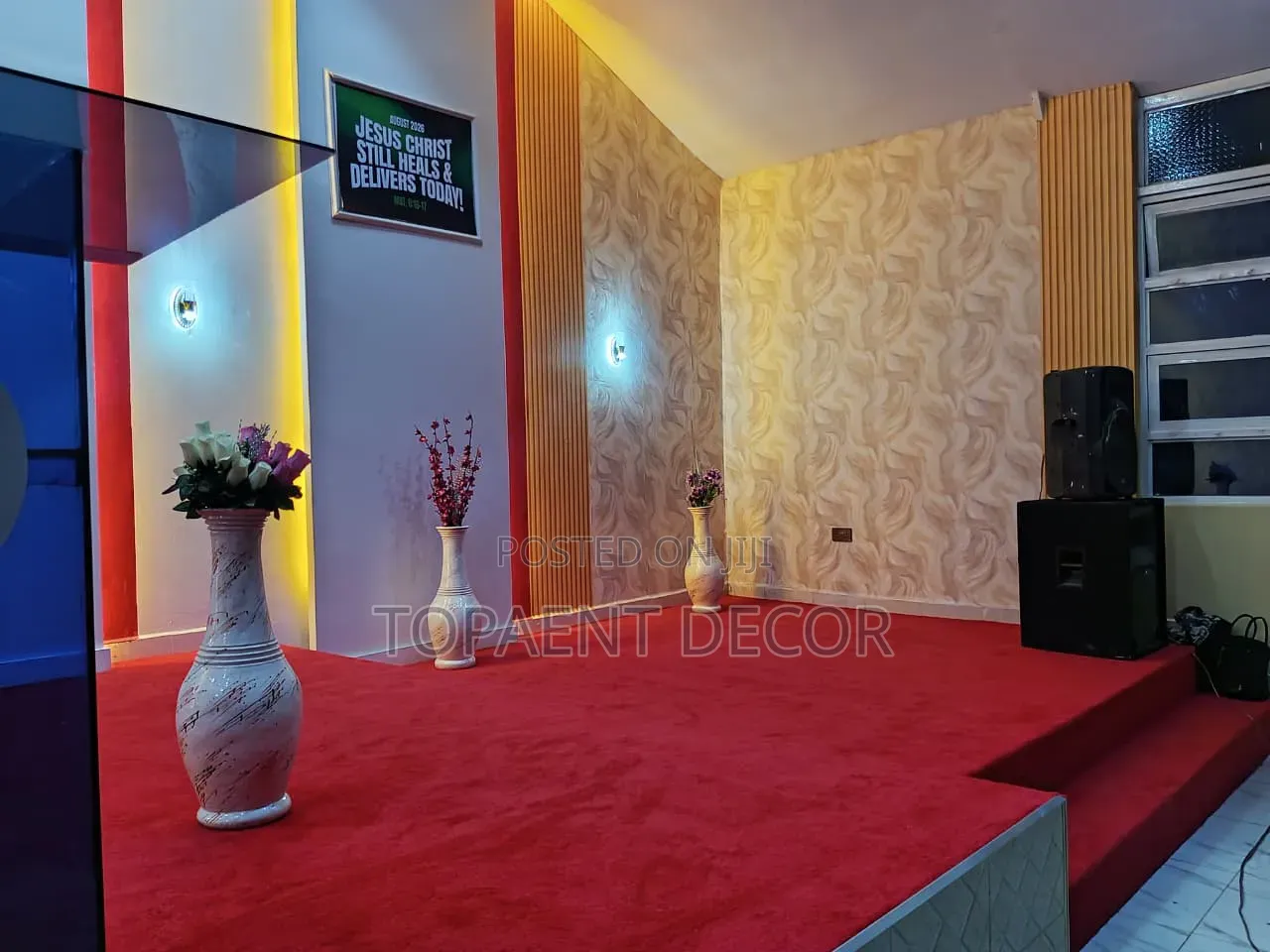 Fluffy Floor Insulation Church Altar Wall to Wall Carpets Installation