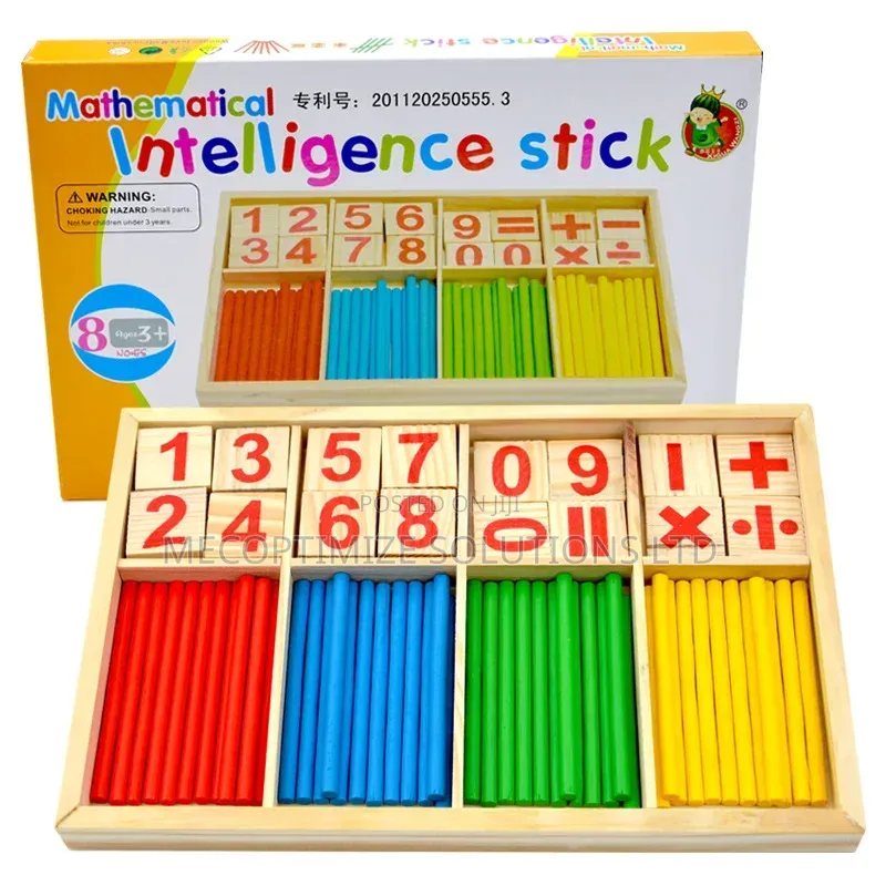 Montessori Wooden Math Intelligence Sticks Counting Rods Puzzle Toy
