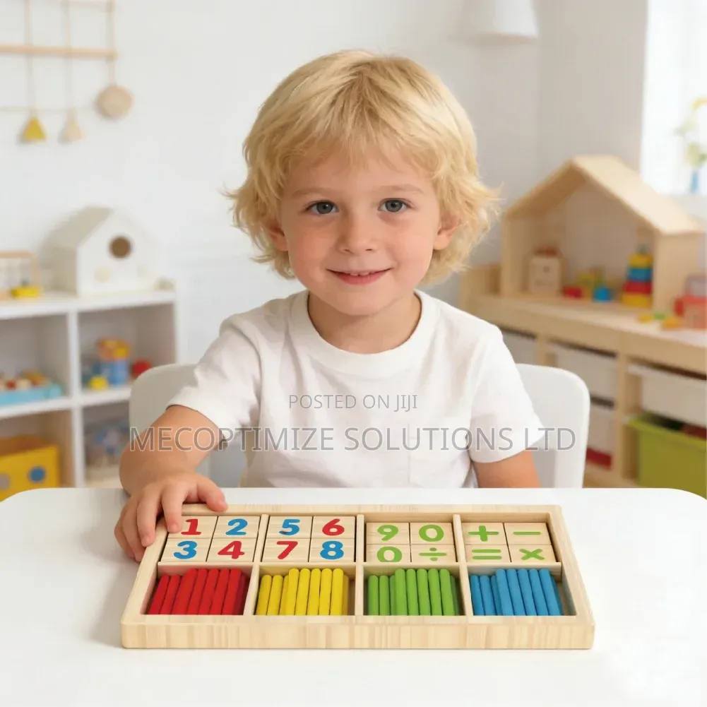 Montessori Wooden Math Intelligence Sticks Counting Rods Puzzle Toy