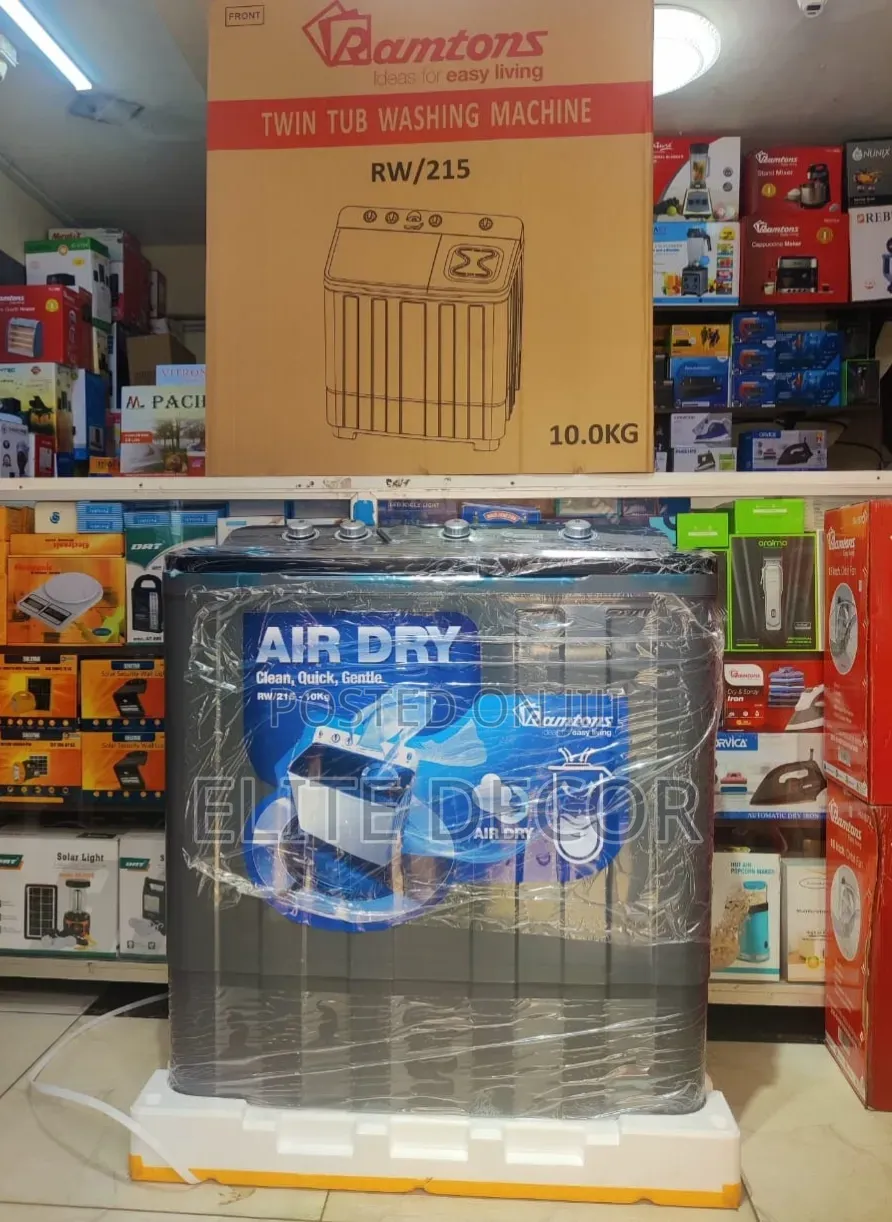 Ramtons 10Kg Twin Tub Washing Machine With Air Dryer – RW/215