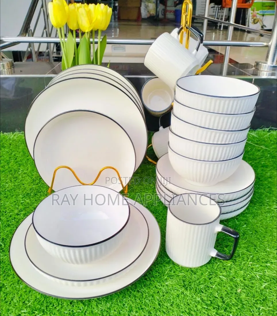 Concise Dinner Set 24 PCs Set 6 Cups 6 Side Plates 6 Bowls 6 Plates