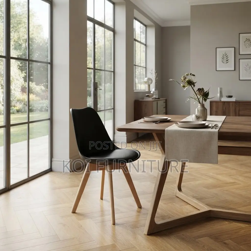 Home Chairs; Mid Backrest Eames Black Dining Chairs
