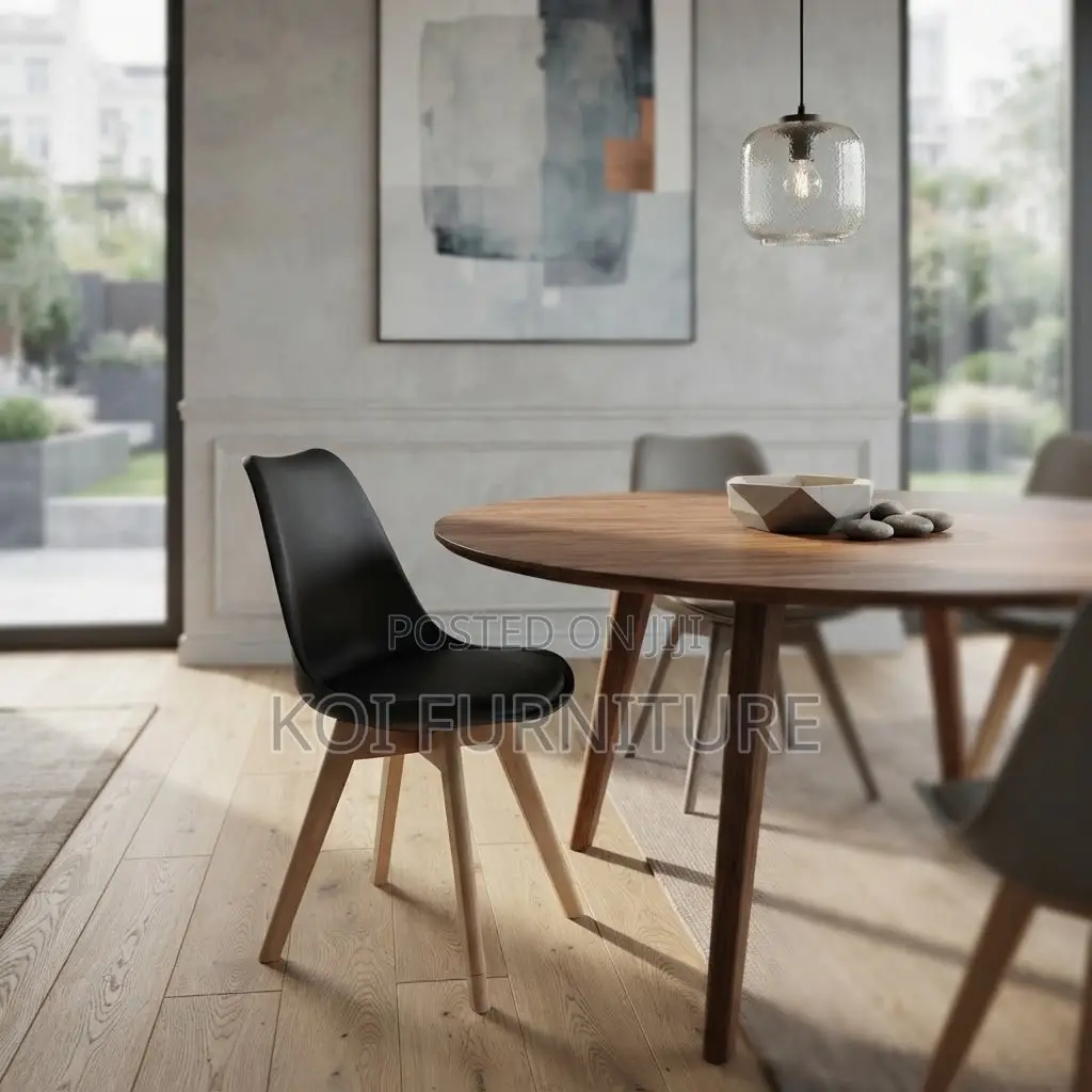 Home Chairs; Mid Backrest Eames Black Dining Chairs