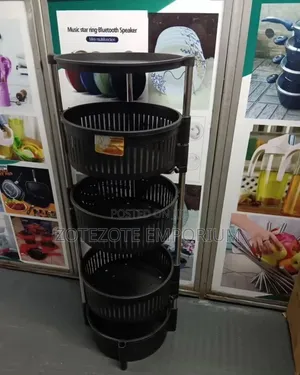 Fruit Rack-4 Tier Plastic Rotating Fruit Rack