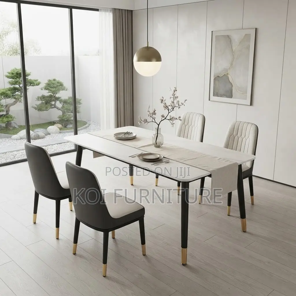 Dining Seat; Four Seaters Home Dining Set With Marble Table