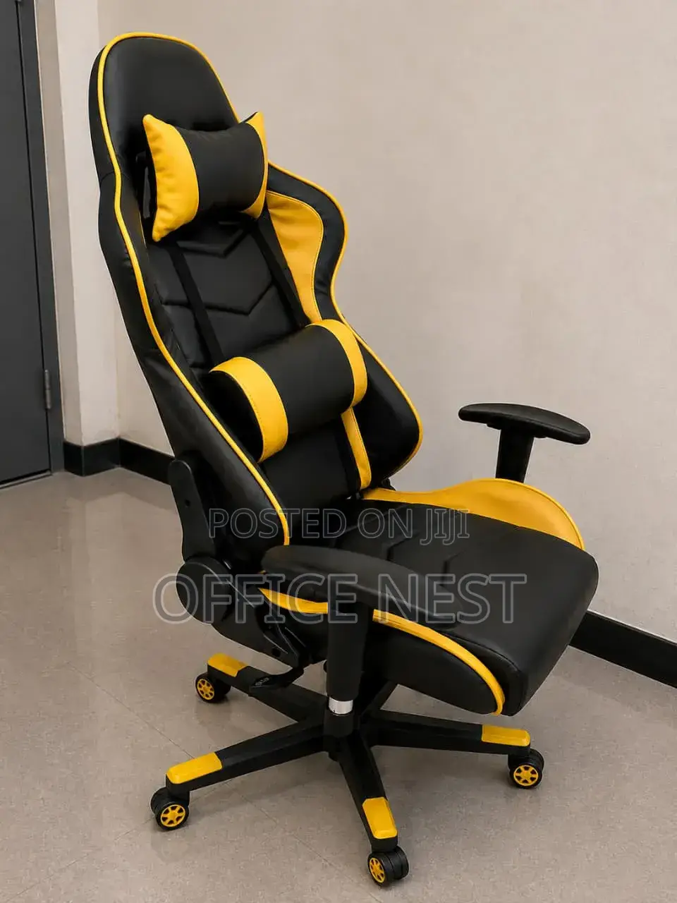Black & Yellow Reclining Gaming Chair