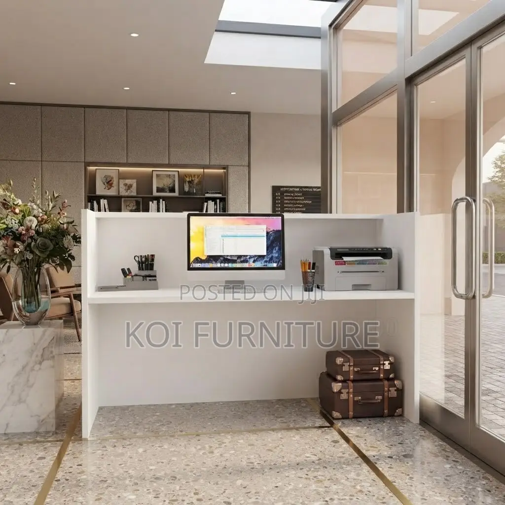 Reception Desk; 160cm White Office Reception Desk