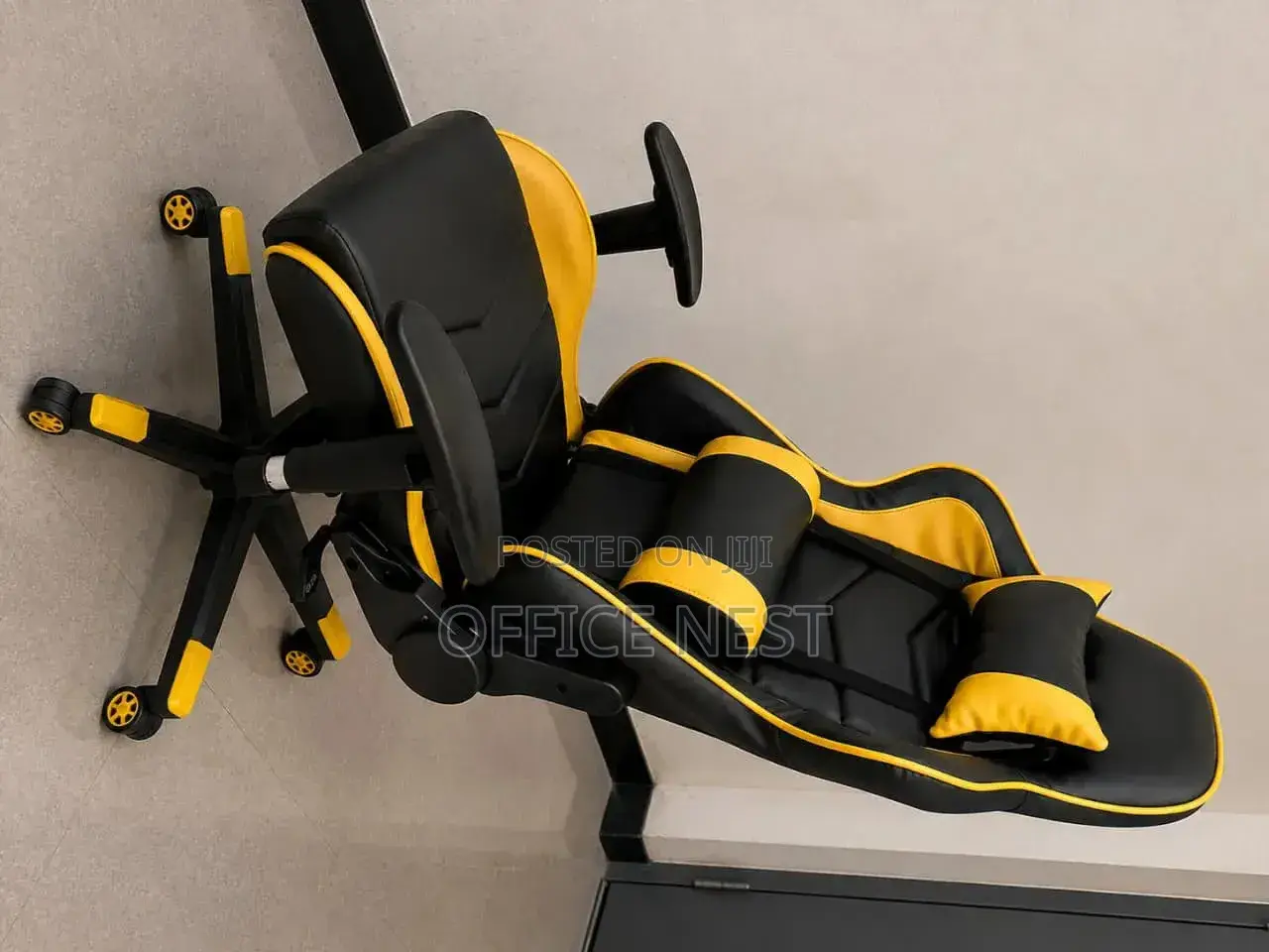 Black & Yellow Reclining Gaming Chair