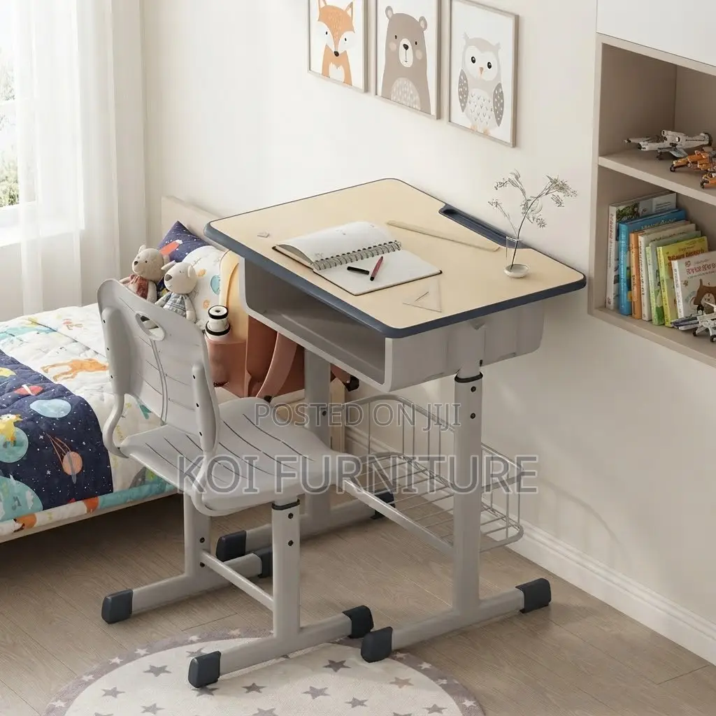 Home Desks; Kids Brown Height Adjustable Desk Chair Set