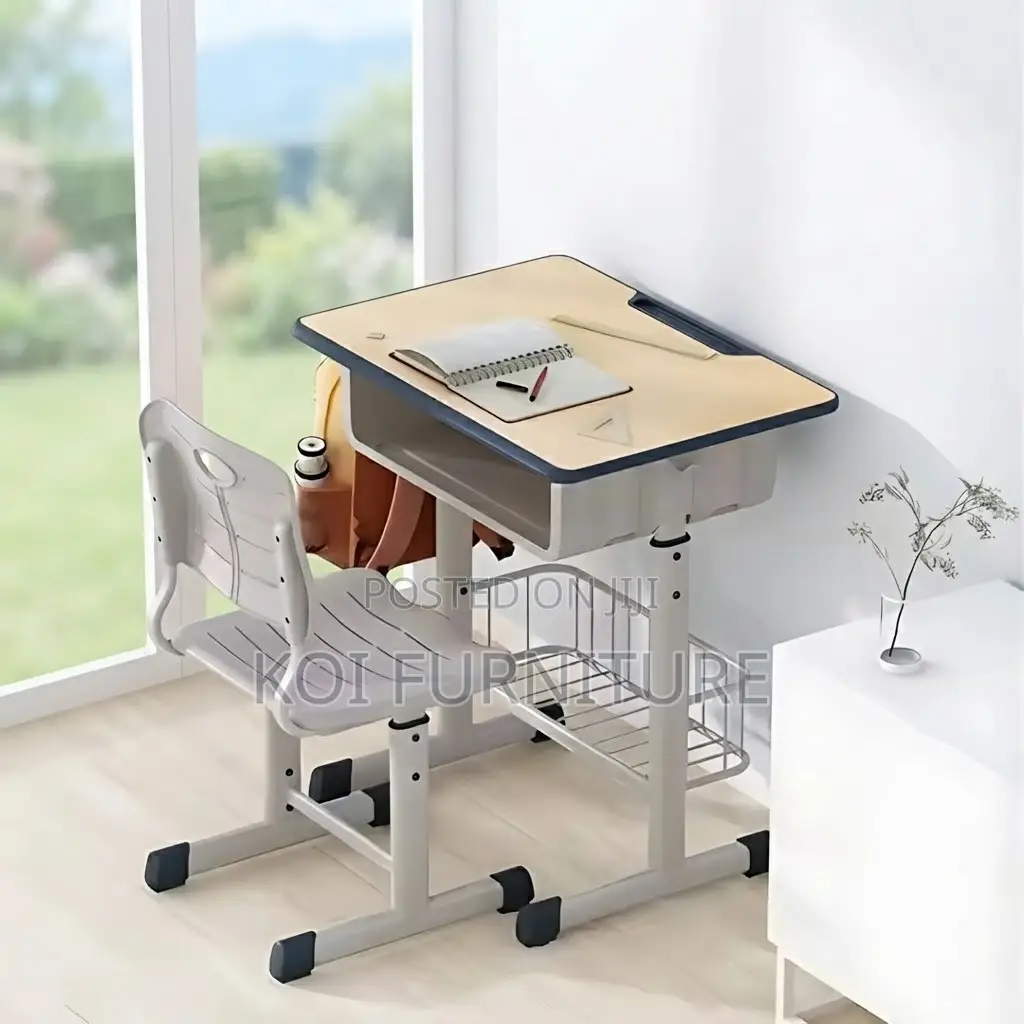 Home Desks; Kids Brown Height Adjustable Desk Chair Set