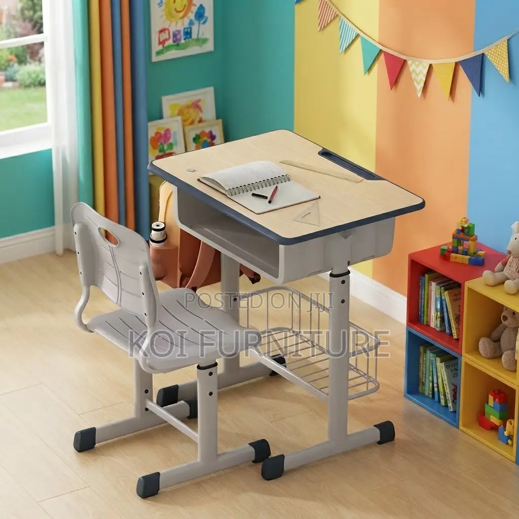 Home Desks; Kids Brown Height Adjustable Desk Chair Set