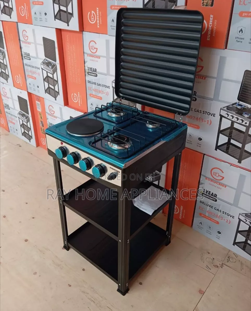3 Gas +1 Electric Standing Cooker With Shelves