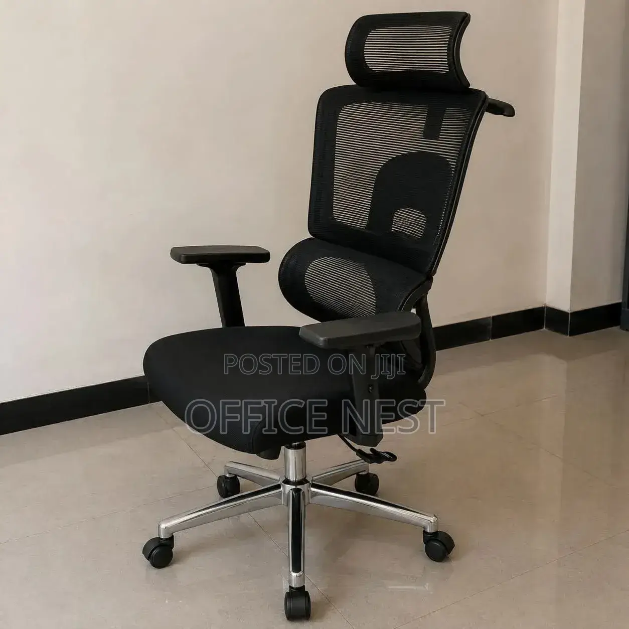 Ergonomic Mesh Office Chair With Headrest & Adjustable Arms