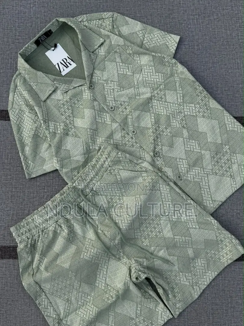 Men Vacation Two Piece Set Shirt and Short