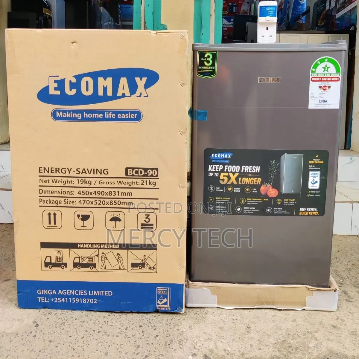 Ecomax Single Door 90L Fridge
