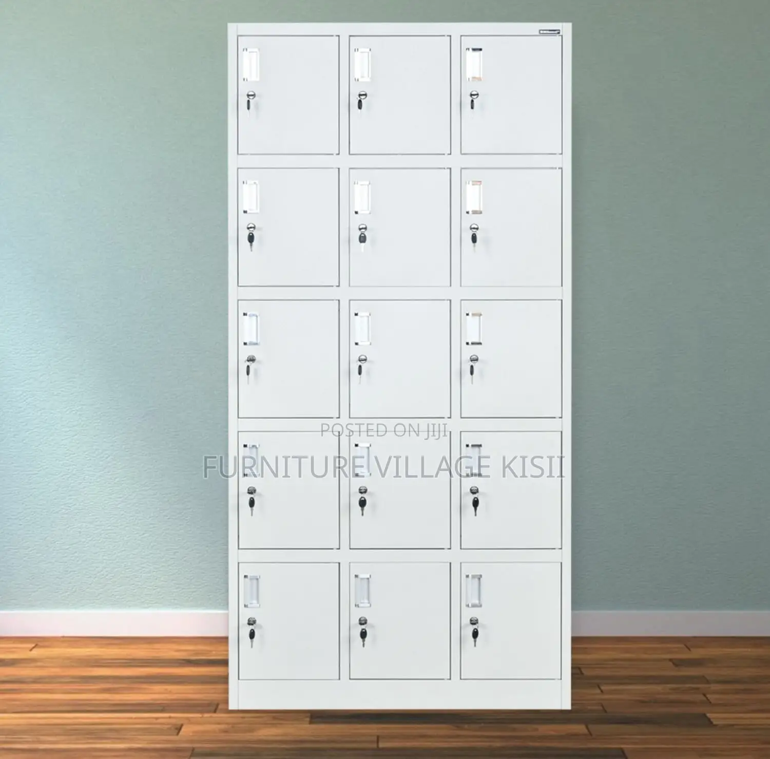 Office Locker; 15 Locker Metallic Storage Cabinet