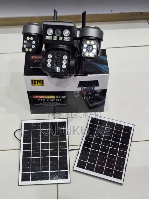 Simcard 4g Triple Lens Solar CCTV Outdoor Camera With Dual Panels