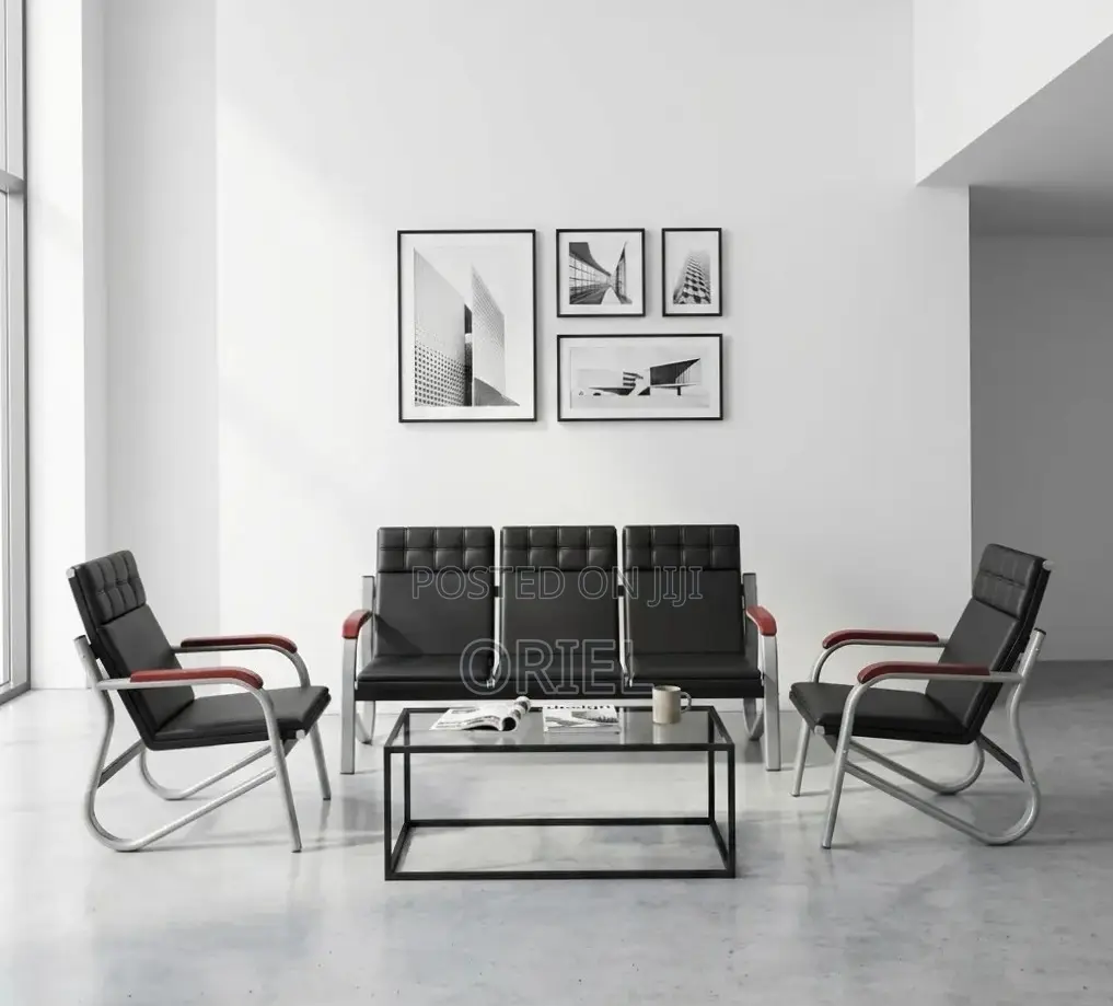 5-Seater Office Sofa : Padded Reception Sofa