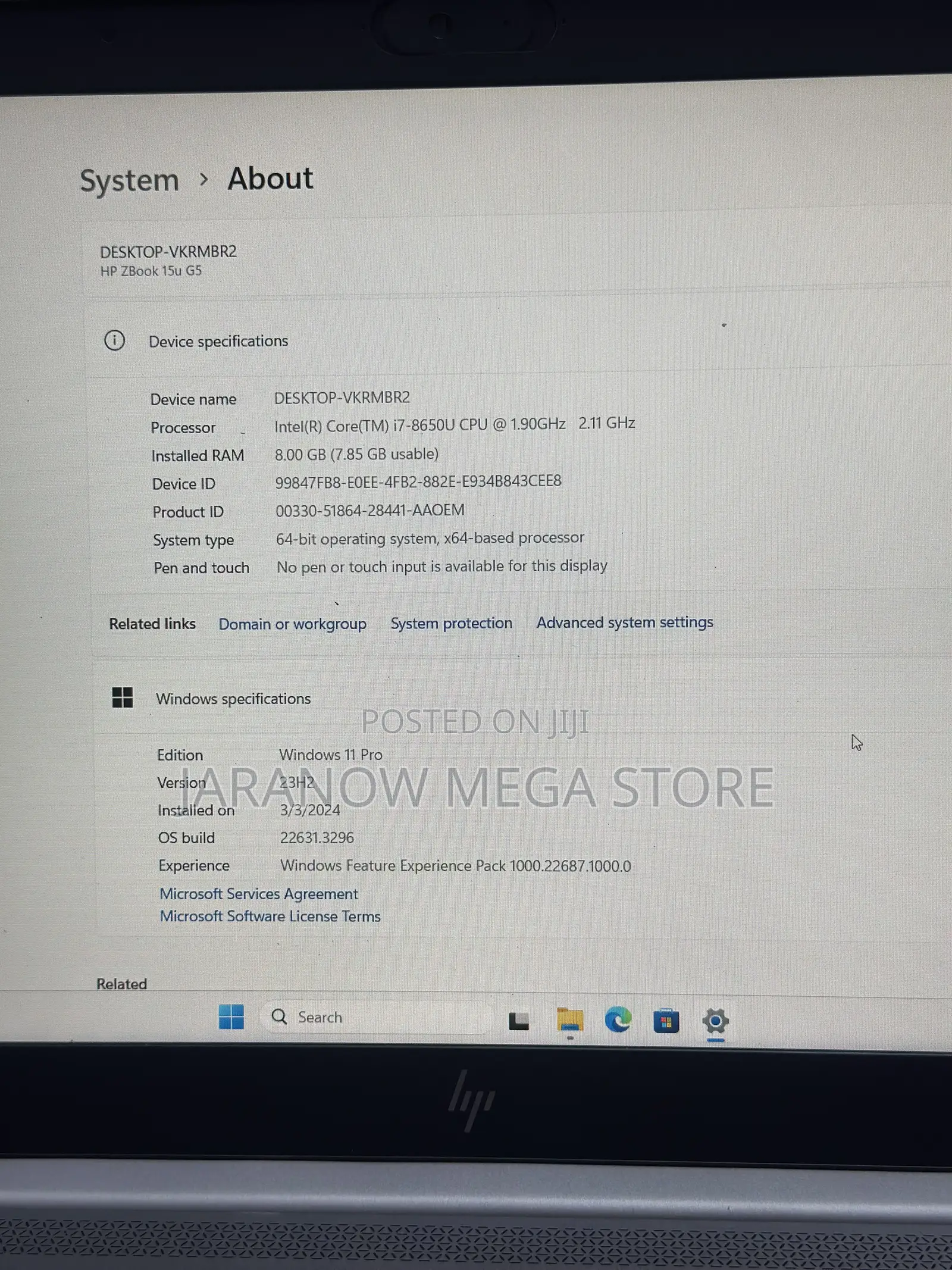 Laptop HP ZBook 15u G5 8GB Intel Core i7 SSD 256GB