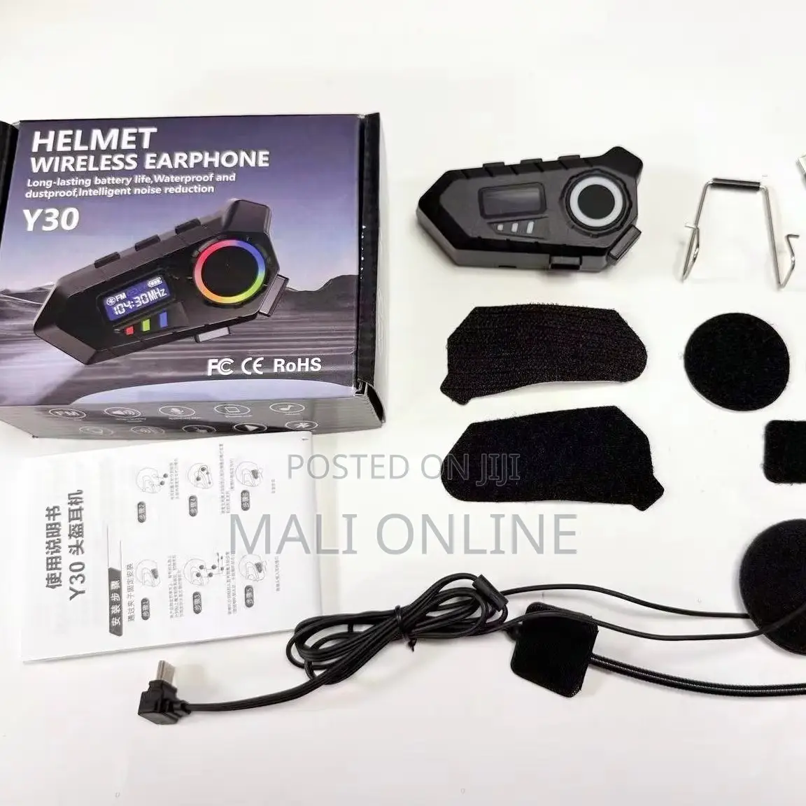 Motorcycle Bluetooth Intercom Helmet Headset Speaker Mic Voice Assist