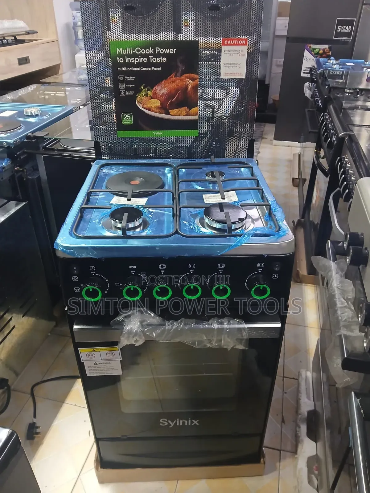 Syinix 50by55 3+1 Standing Cooker 
With Electric Oven