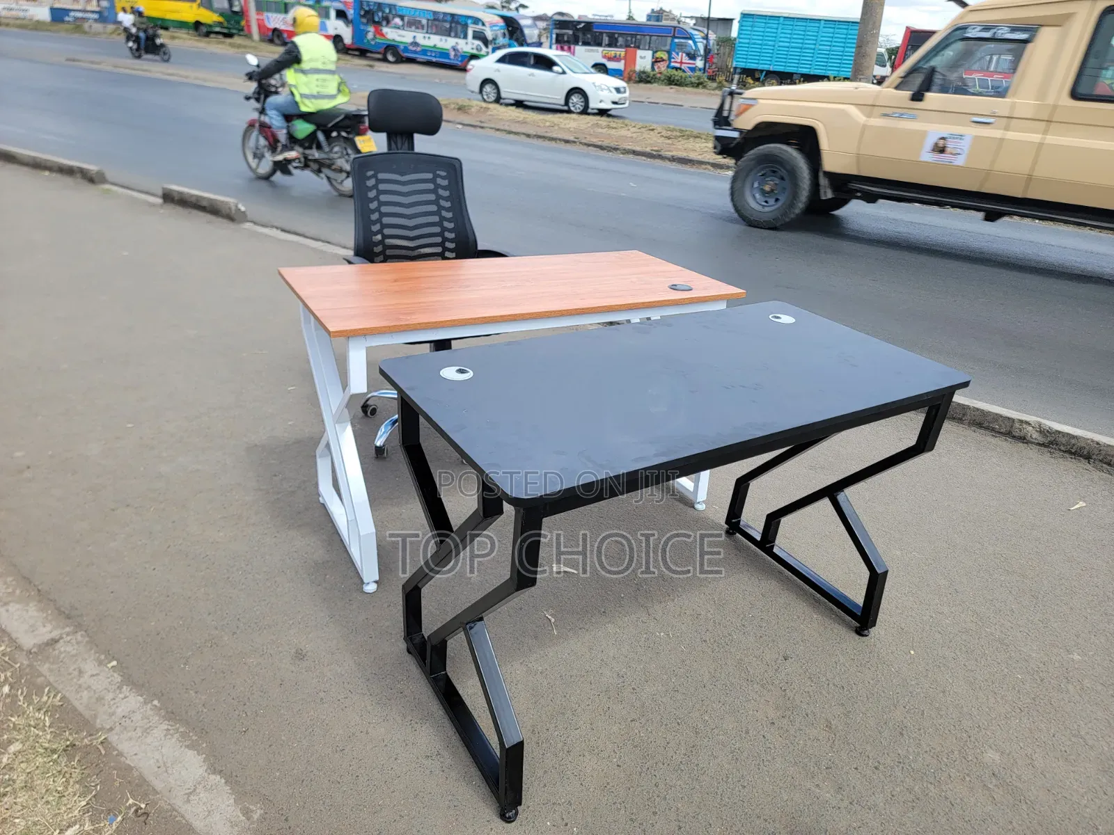 Modern Study Desk & Ergonomic Office Chair Combo