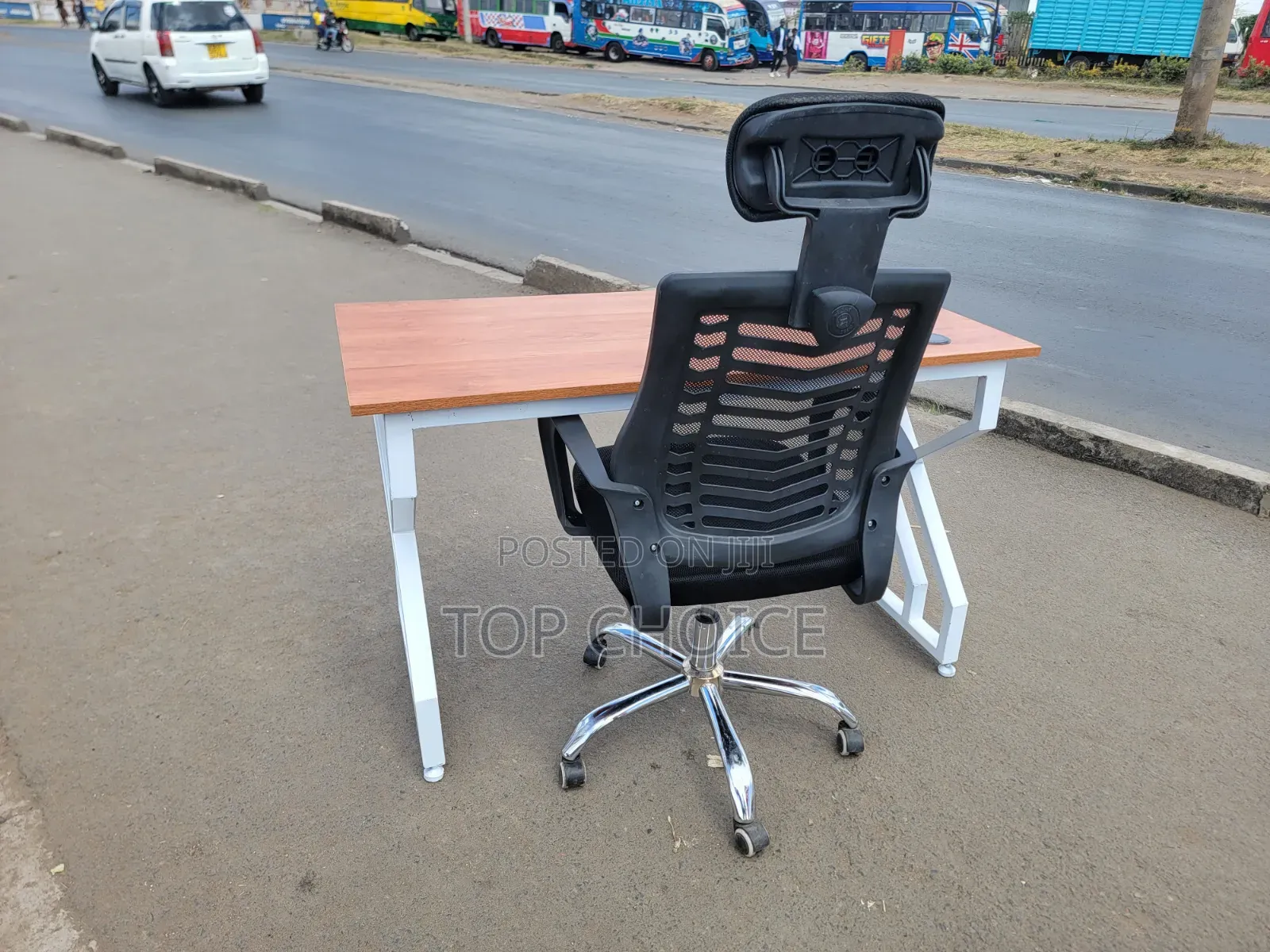 Modern Study Desk & Ergonomic Office Chair Combo