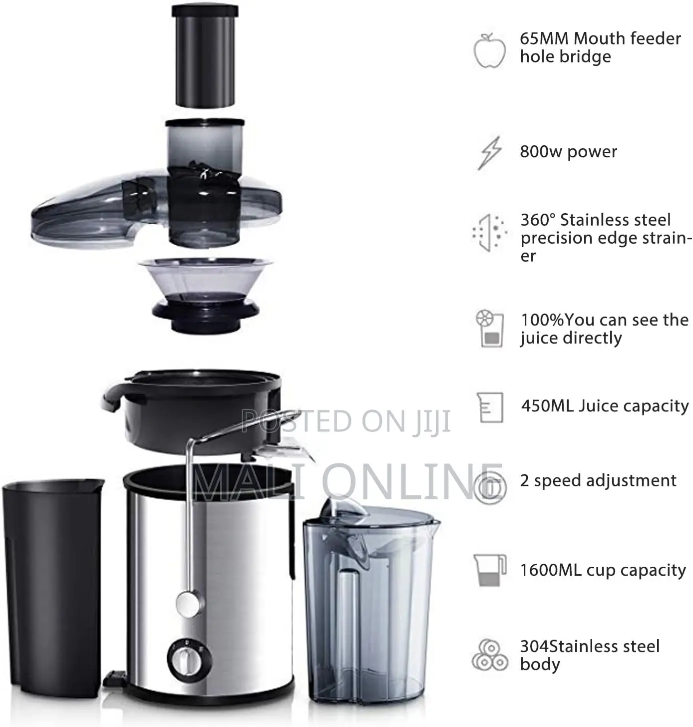 800W Reki Juice Extractor Centrifugal Juicer 2 Speed Fruit Vegetable