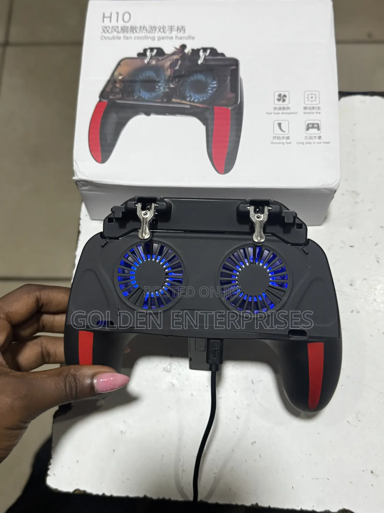 Heavy-Duty Mobile Gaming Controller With Dual Turbo Cooling Fans COD