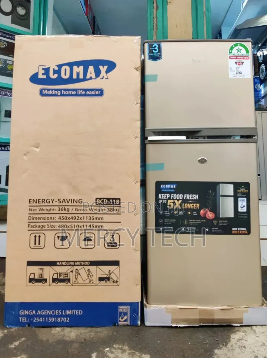 Ecomax Fridge 118L 3 Star Double Door