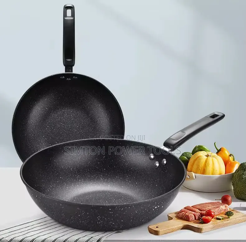 Non-Stick Granite Deep Frying Wok Pan With a Durable Granite