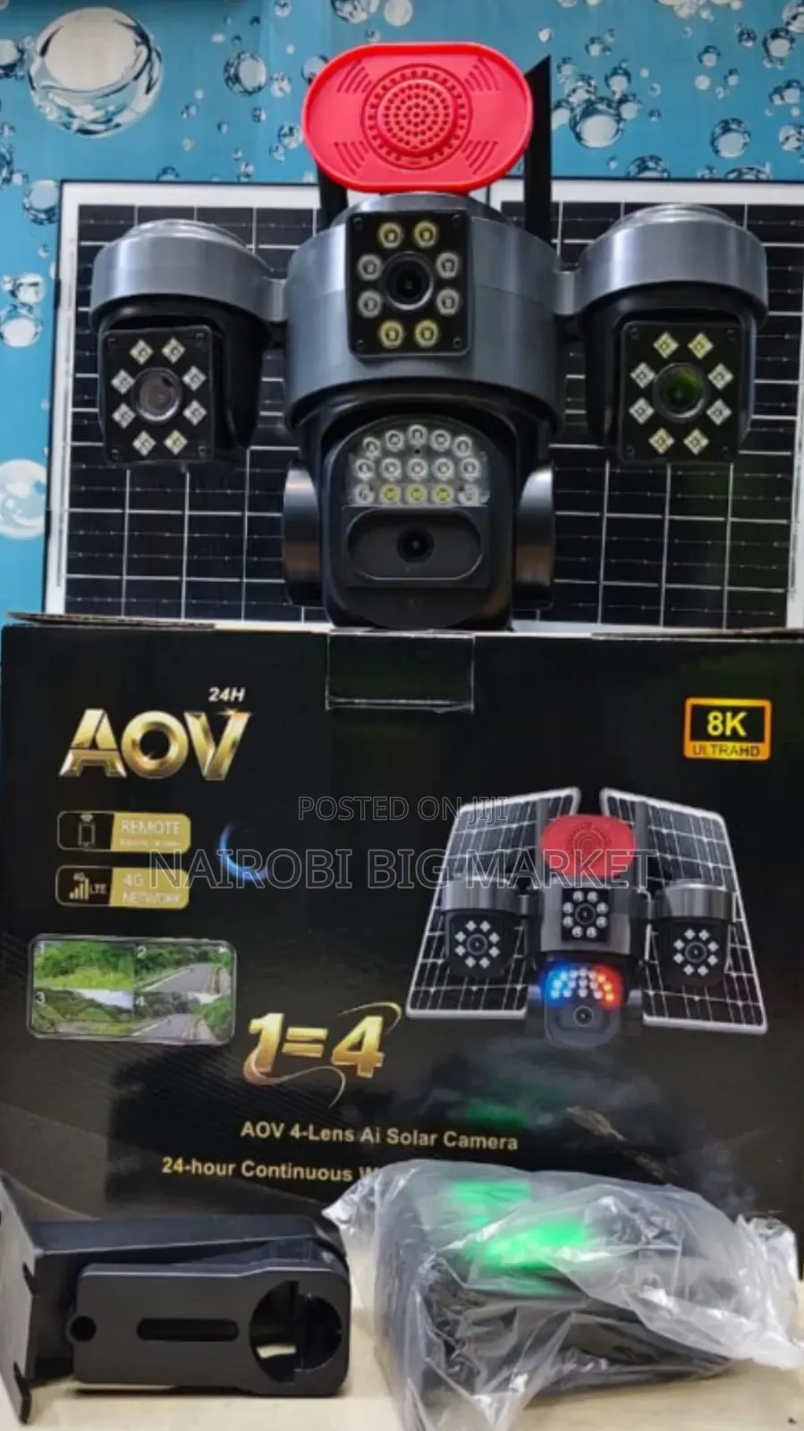 4 Lens Ai Smart Solar Camera With 4G, E-Sim& Siren