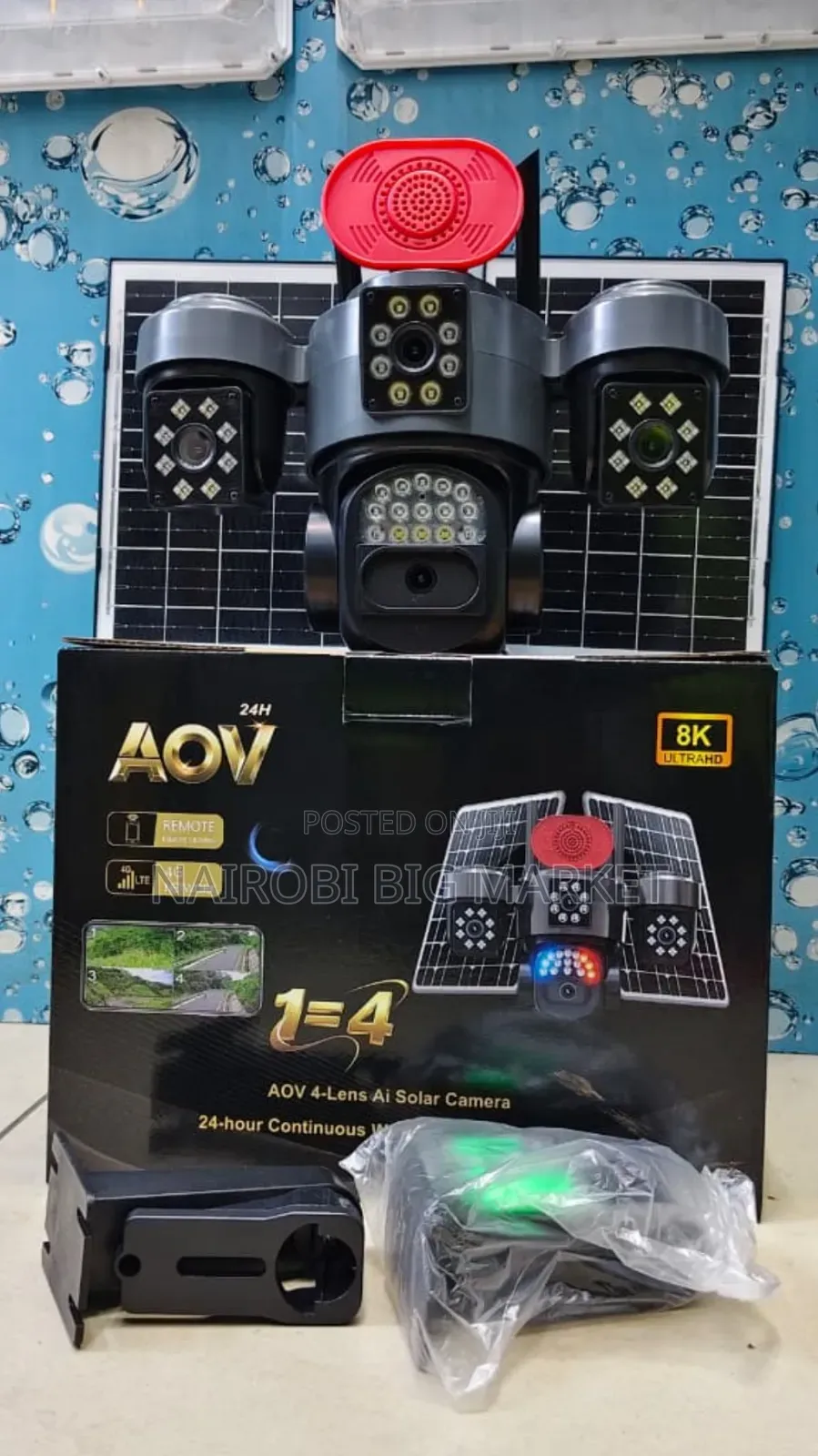 4 Lens Ai Smart Solar Camera With 4G, E-Sim& Siren