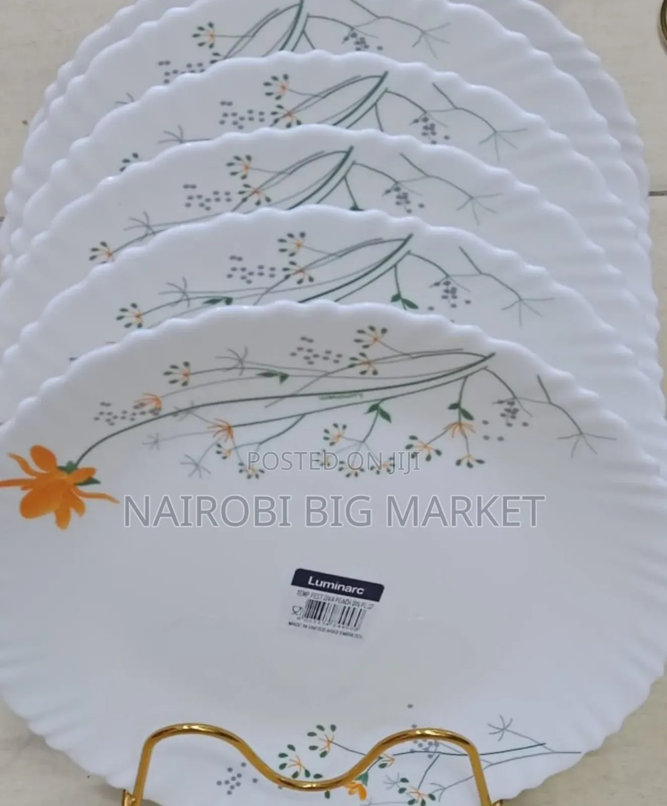 Set of 6 Luminarc Ziva Peach Plates