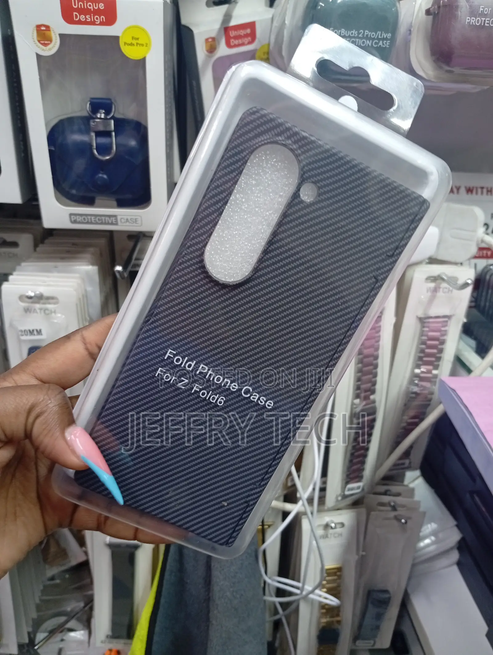 Carbon Pattern Phone Case Designed for the Samsung Galaxy Z Fold 6