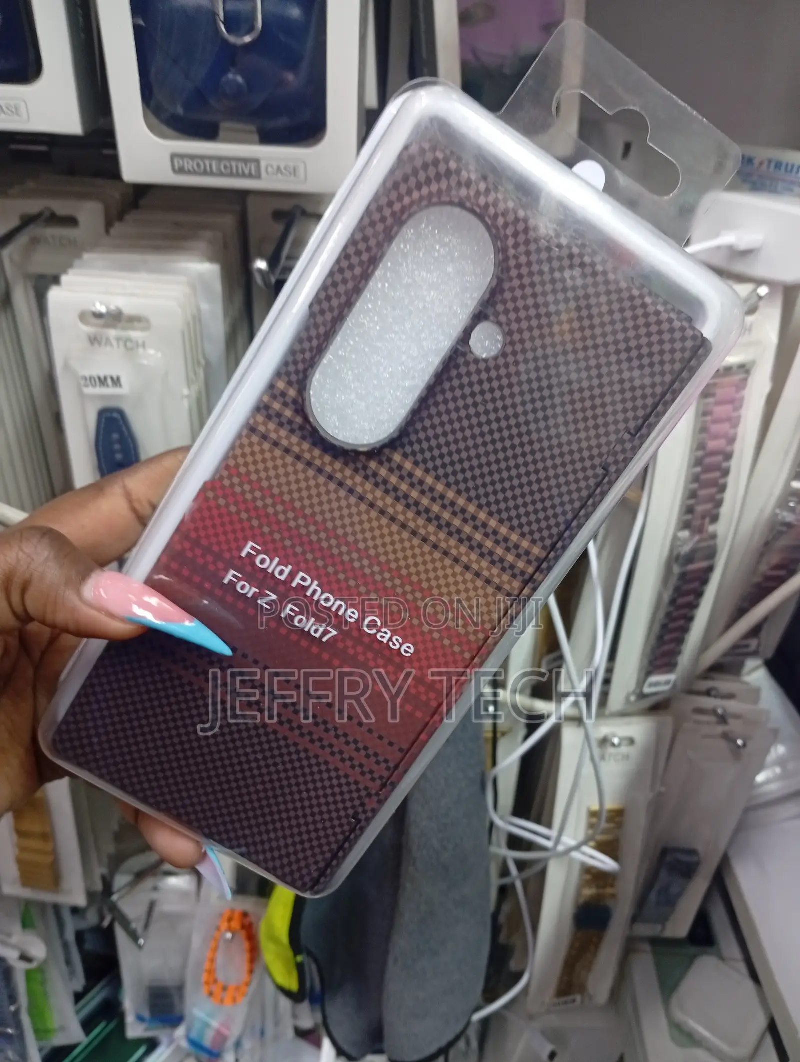 Slim, Tribal Fiber-Style Back Case for a Samsung Galaxy Z Fold 7 Phone