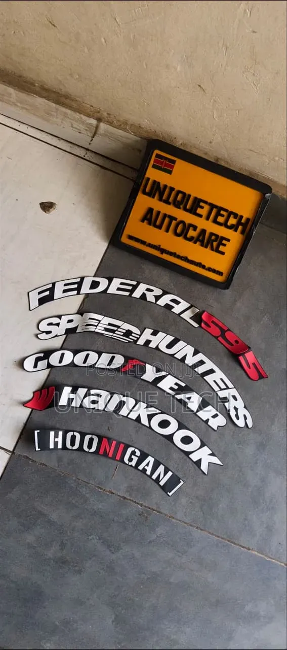 8Pcs Car Tyre Sticker Set, Tire Letter Decals