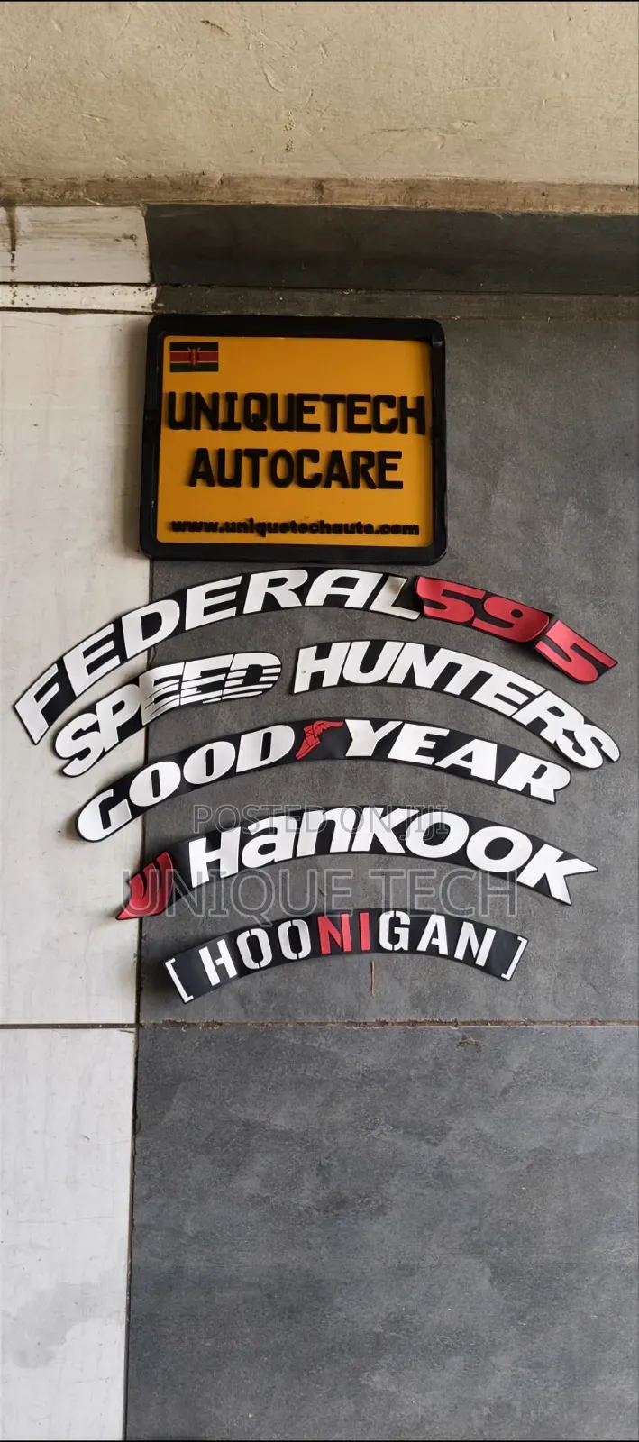 8Pcs Tyre Letter Stickers for Cars, Tire Decal Set