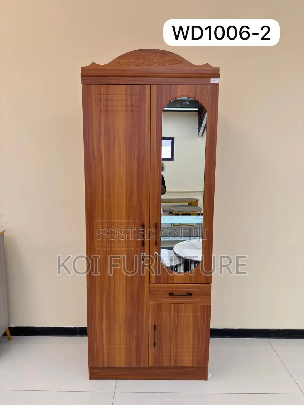 Glossy Brown Lockable Home Bedroom Warbrobe