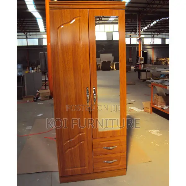 Glossy Brown Lockable Home Bedroom Warbrobe