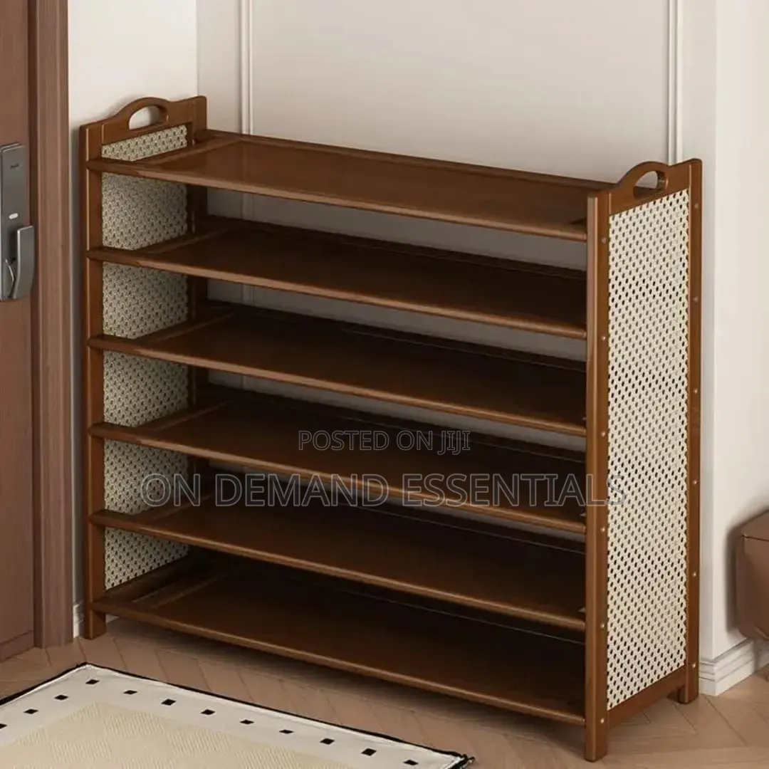 Brown 6 Layer Bamboo Shoe Rack