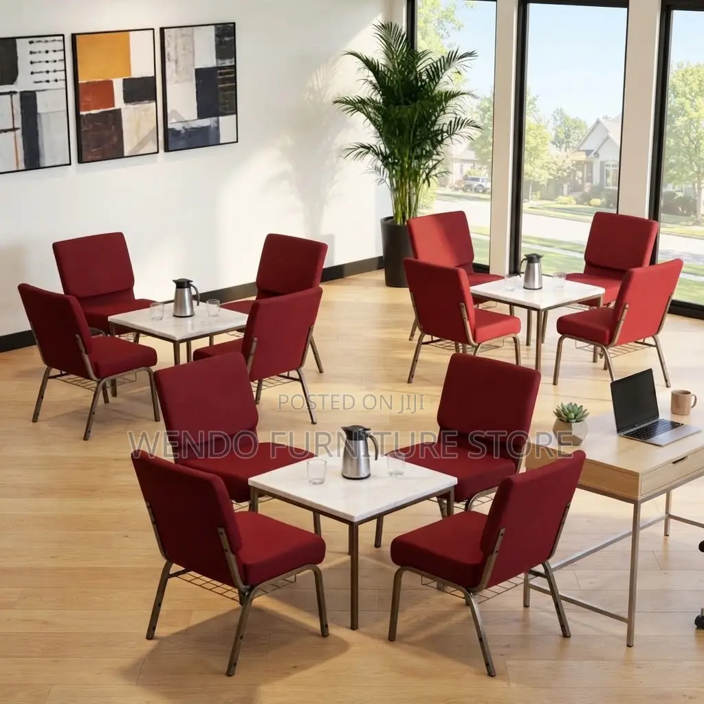 Office Chairs; Red Mid Backrest Conference Church Office Chairs