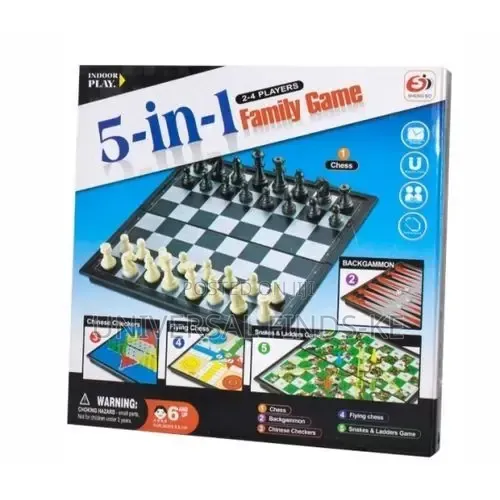 5 in 1 Board Game – Family Strategy & Classic Games Set