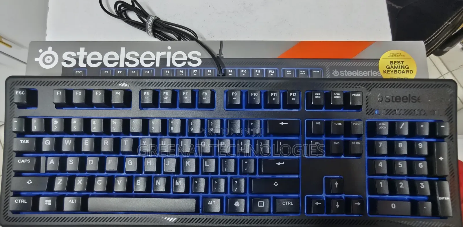 SteelSeries Apex 100 Illuminated Gaming Keyboard Blue Illumination