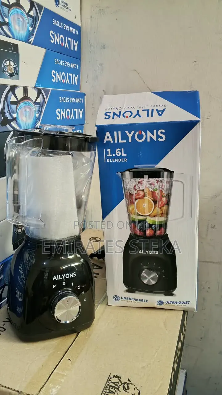 AILYONS 1.5L Blender With Grinder - 350W, 4-Speed, Black