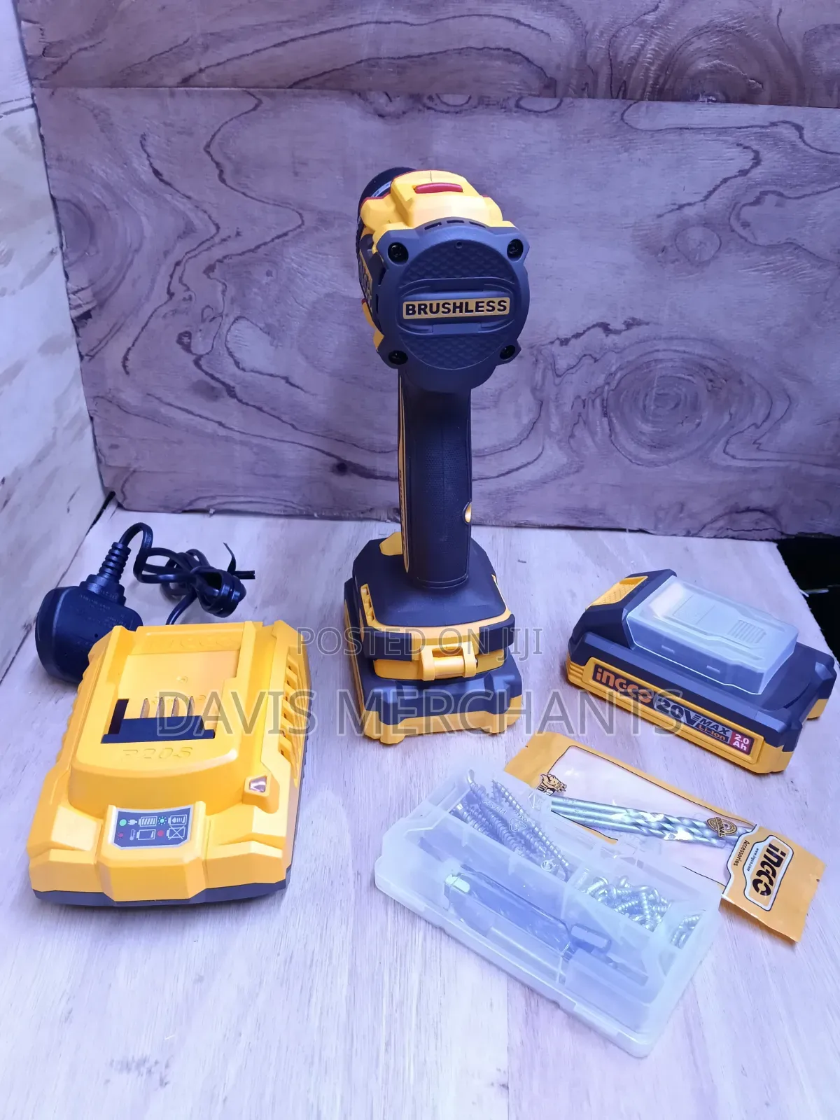 Ingco Brushless Cordless Drill 20 V, 2.0ah