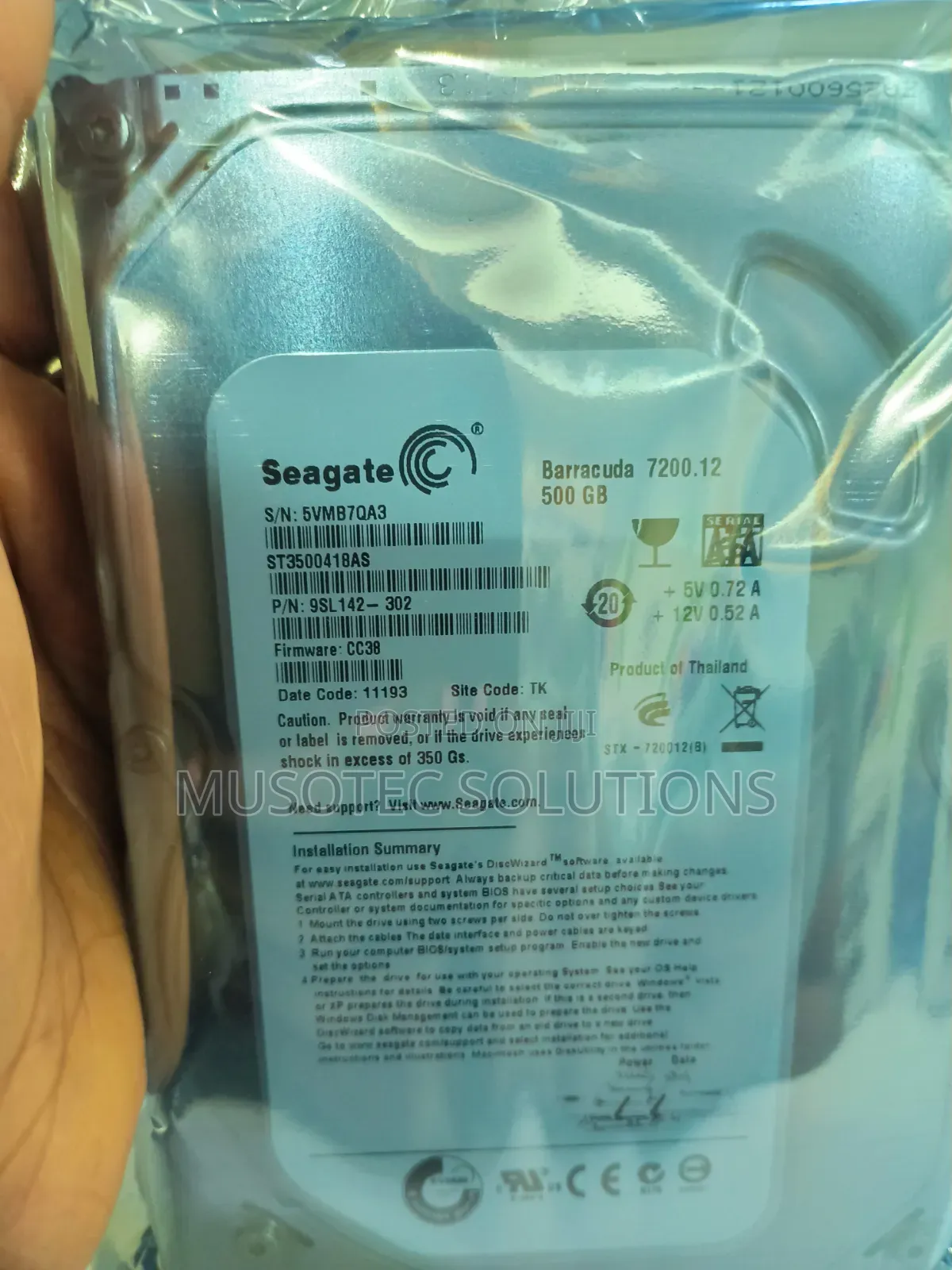 500gb 3.5" Desktop