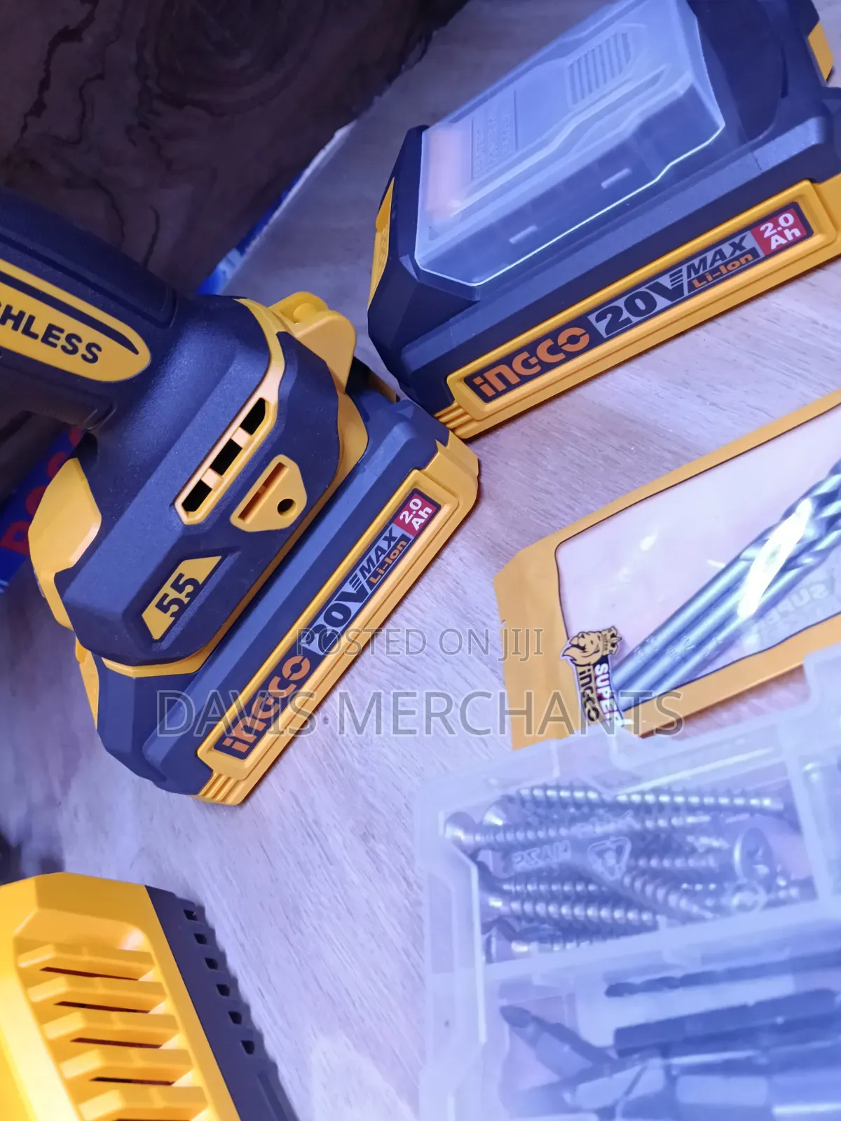 Ingco Brushless Cordless Drill 20 V, 2.0ah