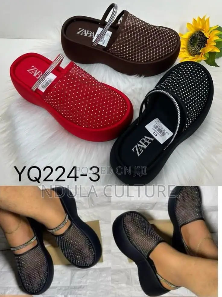 Zara Denim Platform Sandals